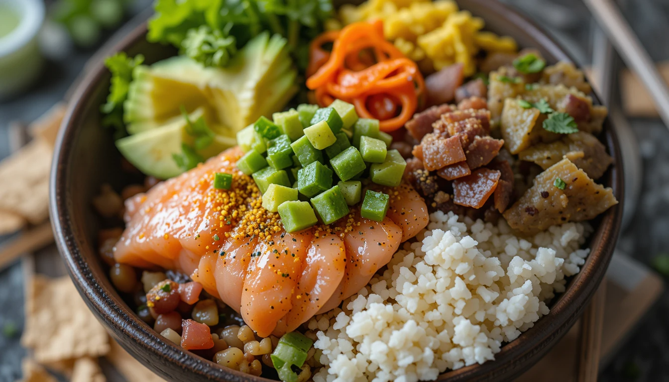 Poke bowl au saumon, recette poisson originale